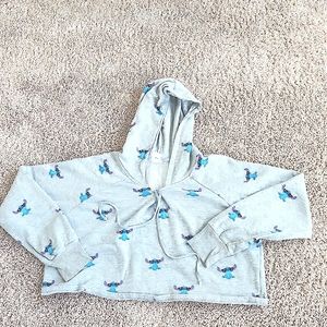 Croped stitch hoodie